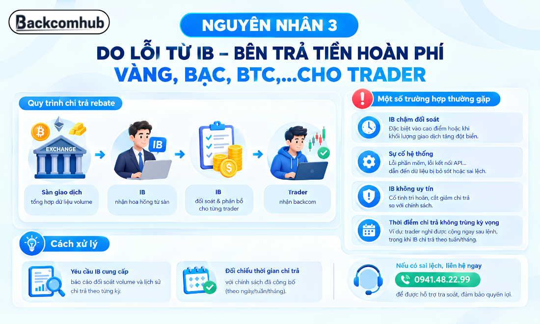 Đôi khi nguyên nhân trader không nhận được tiền backcom xuất phát từ chính IB mà trader liên kết