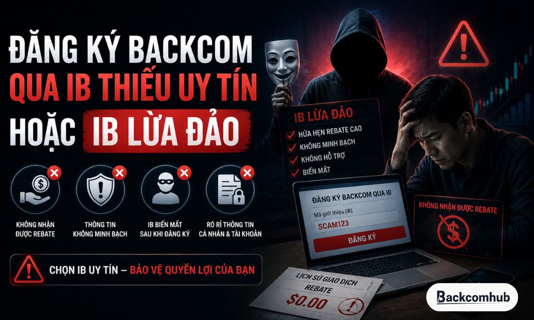 Một trong những nguyên nhân gây ra tình trạng trader không được hoàn phí giao dịch là vì đăng ký backcom qua IB lừa đảo 