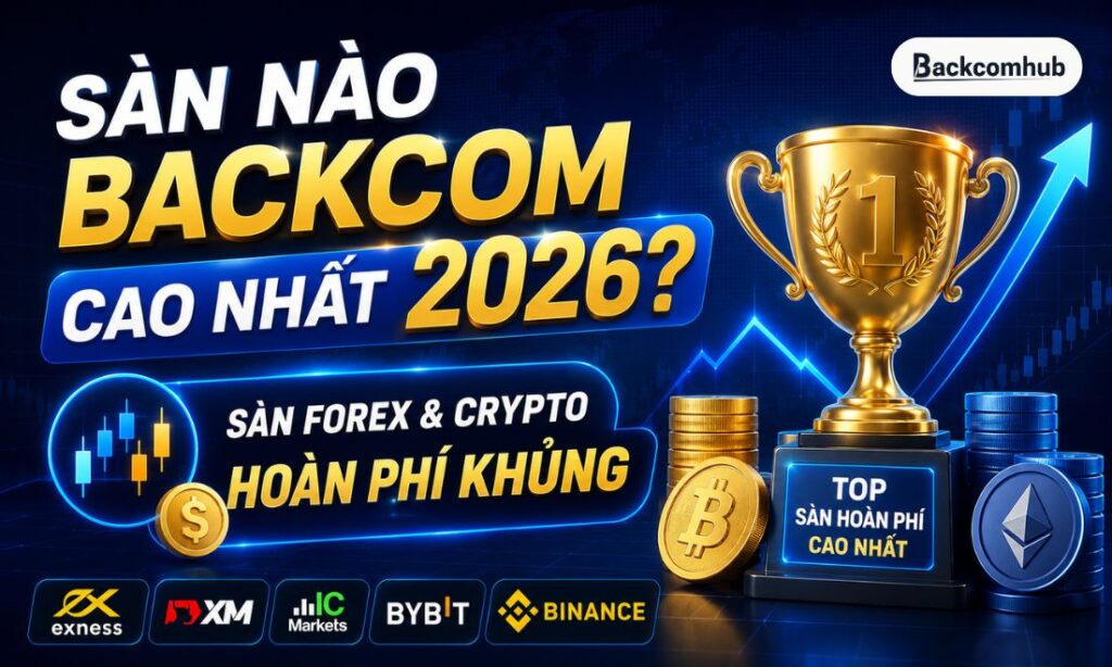 Sàn nào backcom cao nhất 2026? Sàn forex & crypto hoàn phí khủng