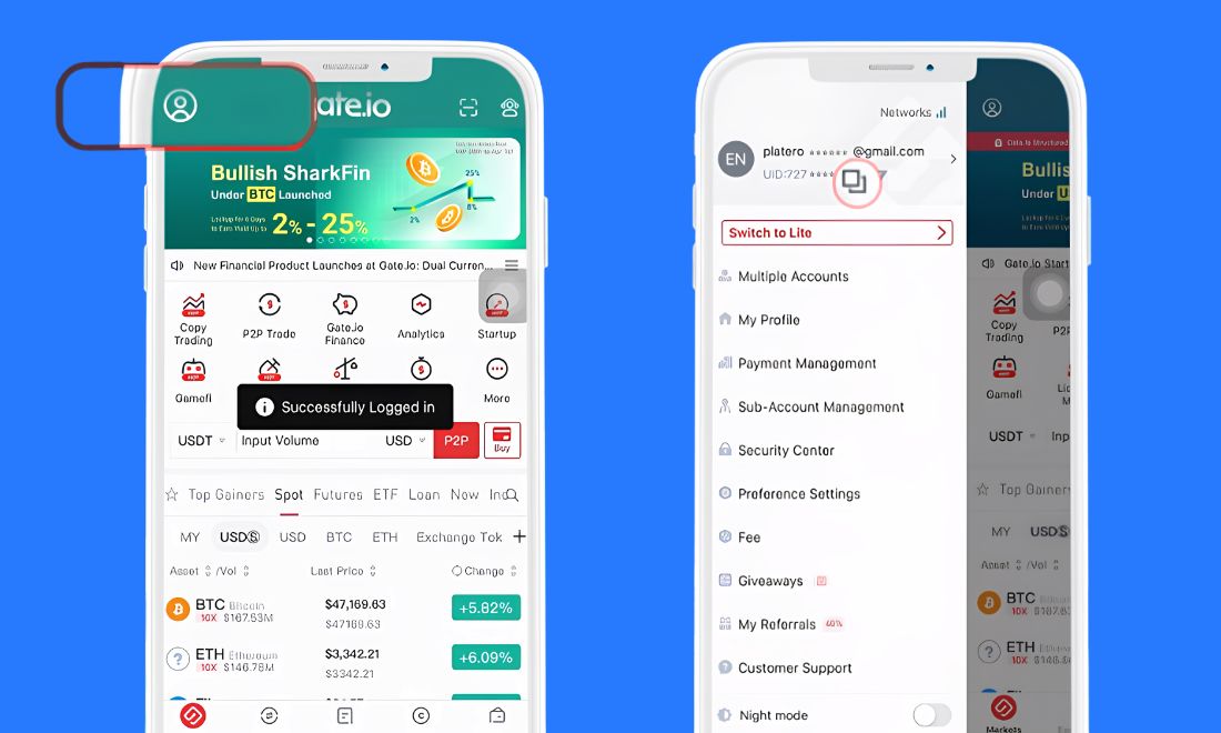 Cách lấy mã UID trên Gate.io 