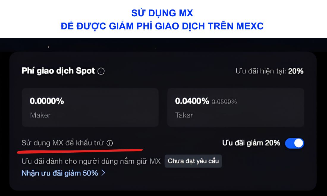 Trader sử dụng MX sẽ được giảm phí giao dịch trên sàn Mexc 