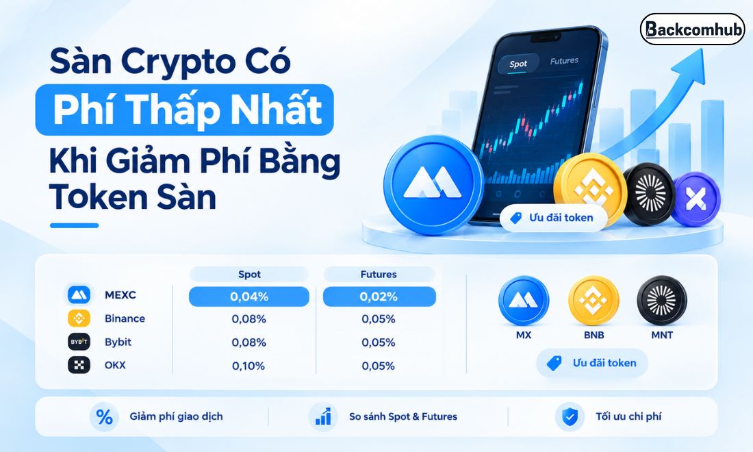 Sàn crypto có phí thấp nhất khi giảm phí bằng token sàn tiếp tục là Mexc