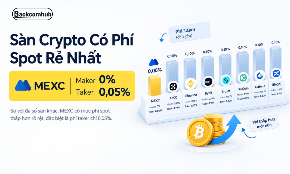 Mexc là sàn tiền điện tử có phí giao dịch spot rẻ nhất