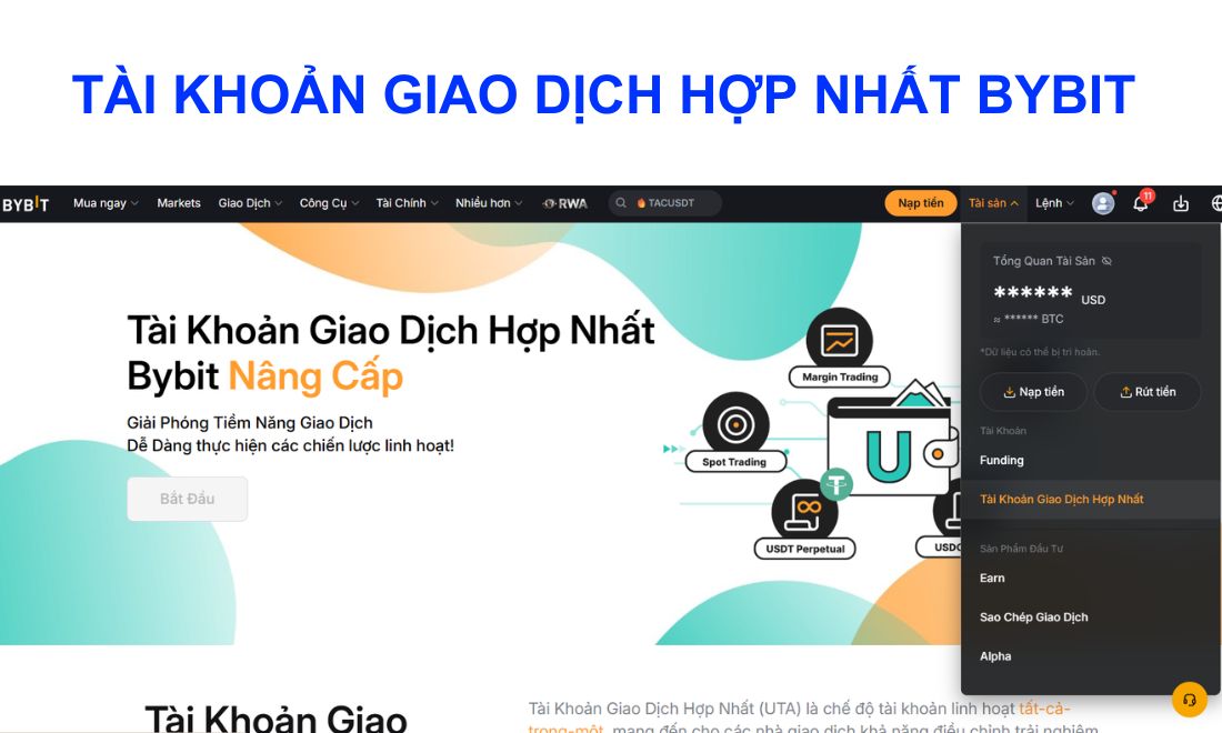 Tài khoản giao dịch hợp nhất Bybit là cách gọi khác của tài khoản UTA 