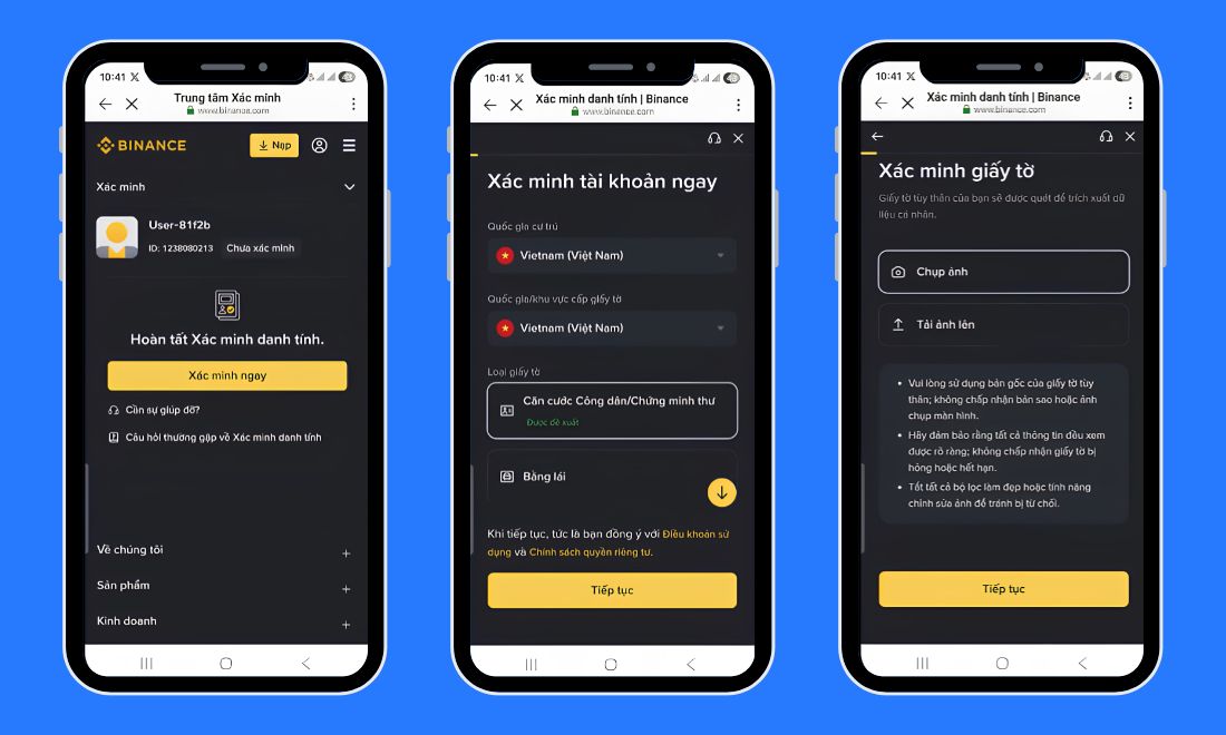 Đừng quên KYC cho tài khoản Binance mới trước khi thực hiện giao dịch đầu tiên 