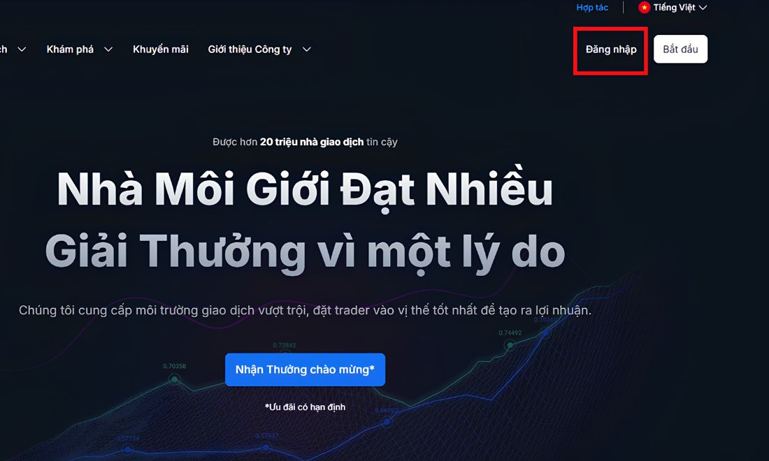 Trước tiên cần truy cập vào website của sàn XM 