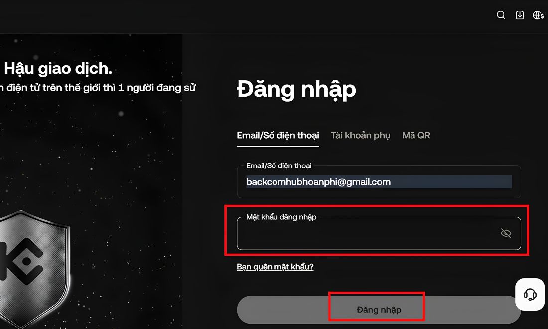 Điền mật khẩu
