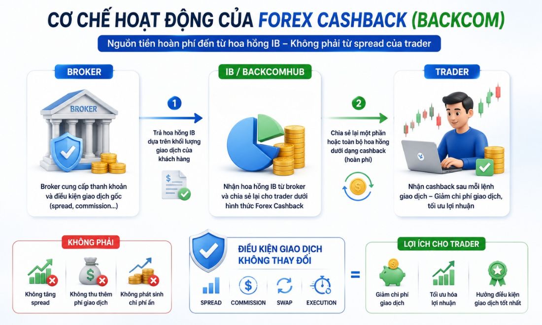 Cơ chế hoạt động của backcom hoàn phí giao dịch trên các sàn ngoại hối 