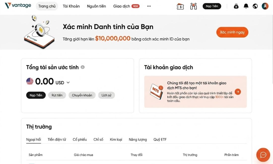 Đăng nhập vào tài khoản Binance và ấn vào biểu tượng hồ sơ