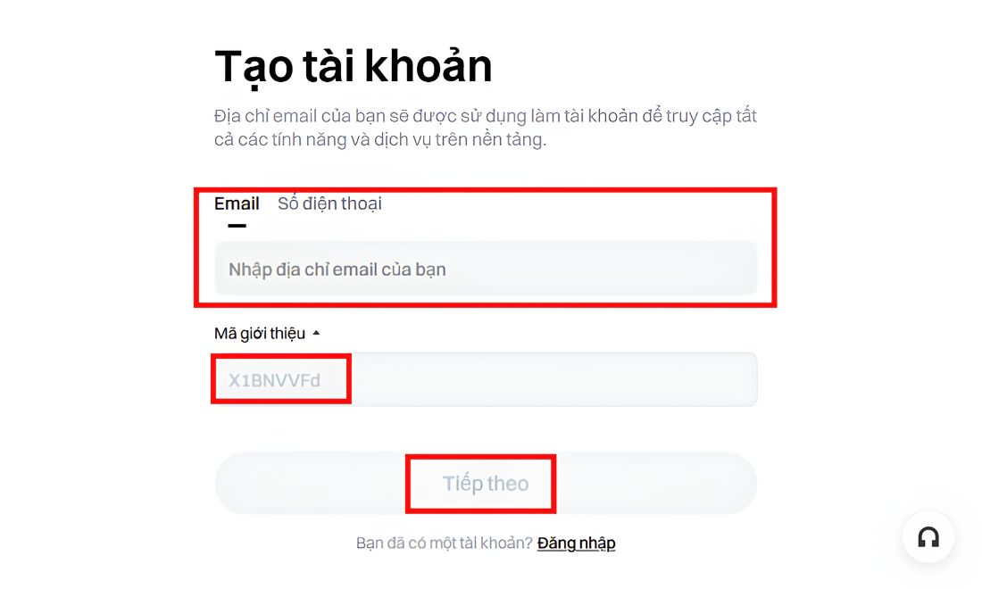 Điền email hoặc số điện thoại 