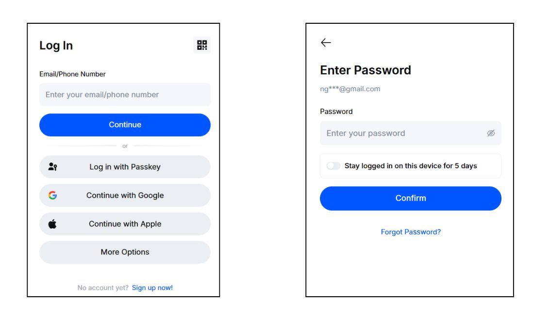 Điền email hoặc số điện thoại vào và nhập mã xác minh được gửi về để tiến hành tạo tài khoản mexc