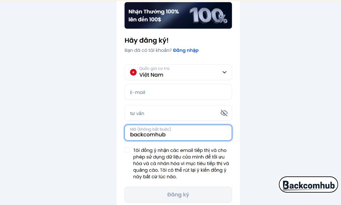 Trong quá trình đăng ký tài khoản trên sàn XM, trader cần điền mã đối tác để có thể được nhận lại một phần tiền phí 