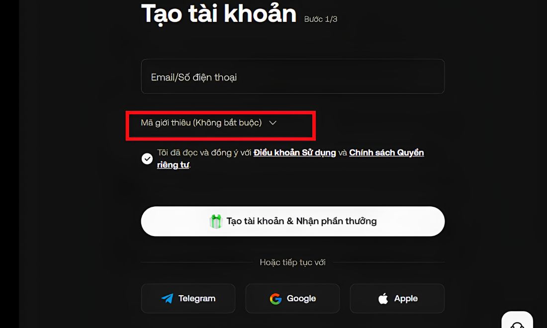 Điền mã giới thiệu để được nhận backcom Kucoin trong giao dịch sau này 