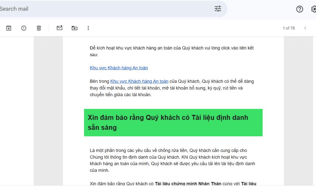 Vào mail và nhấn vào link đi kèm trong mail