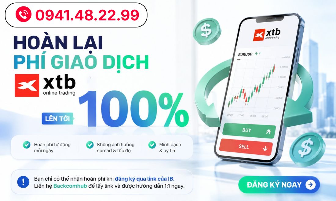 Kết nối ngay với đội ngũ của Backcomhub qua hotline 0941.48.22.99 để được tư vấn thêm về nhận hoàn phí giao dịch xtb 