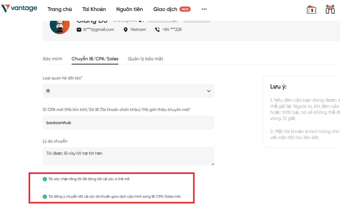 Tích vào các ô vuông và nhấn nút "Gửi"