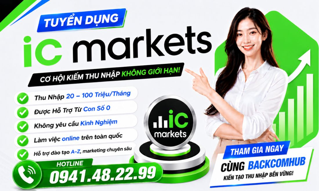 Backcomhub Tuyển Dụng IB Sàn IC Markets: Cơ Chế Hấp Dẫn, Hỗ Trợ A-Z