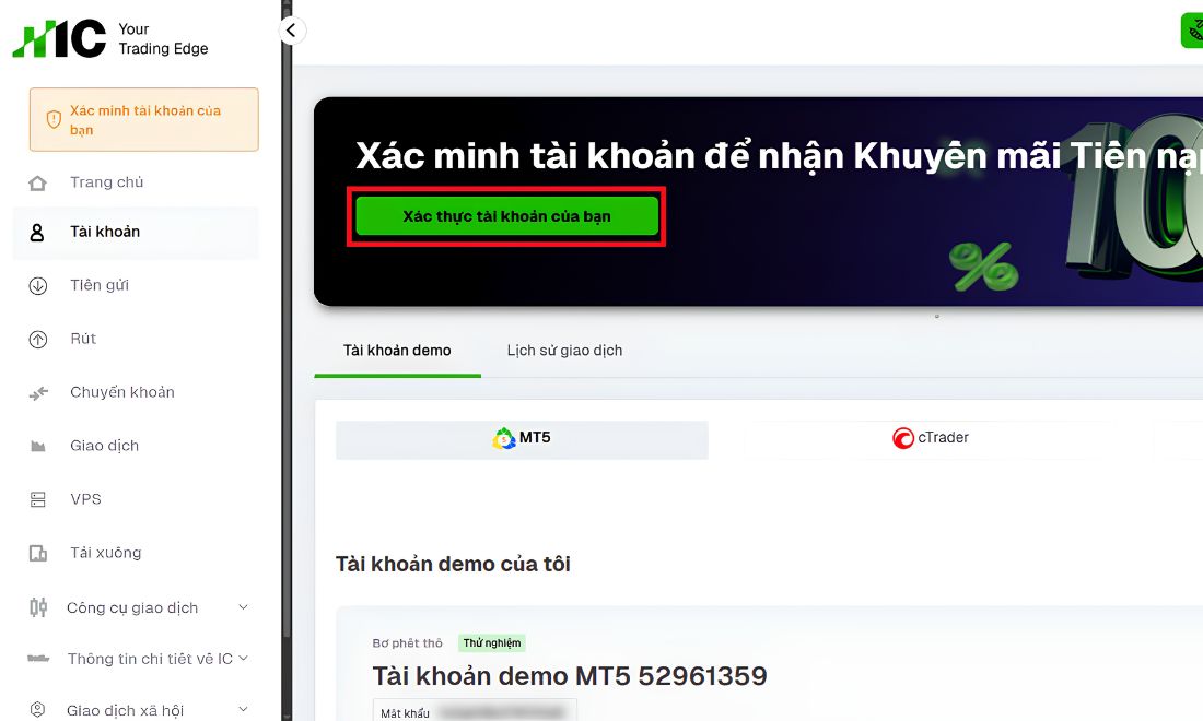 Tiến hành xác minh danh tính trước thì mới có tài khoản live để vào lấy ID 