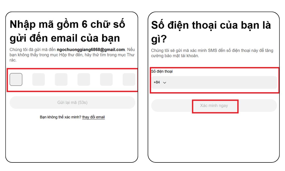 Xác minh qua email và số điện thoại để hoàn tất việc đăng ký tài khoản OKX