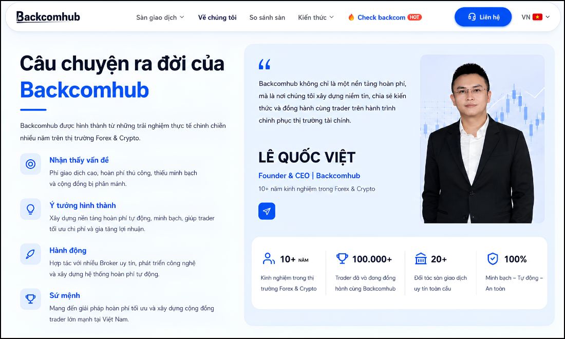 Câu chuyện ra đời của backcomhub được đăng tải đầy đủ trên website backcomhub.com