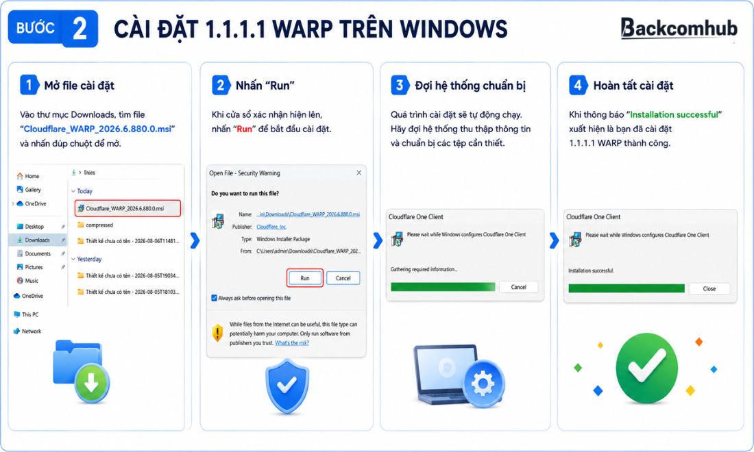 Cài đặt 1.1.1.1 WARP trên Windows 