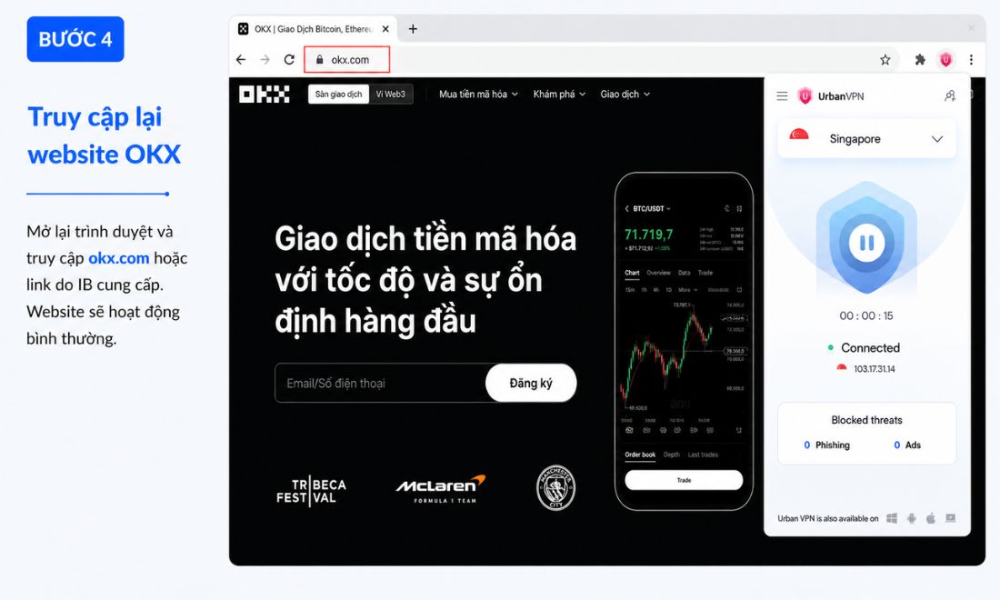 Truy cập lại website OKX