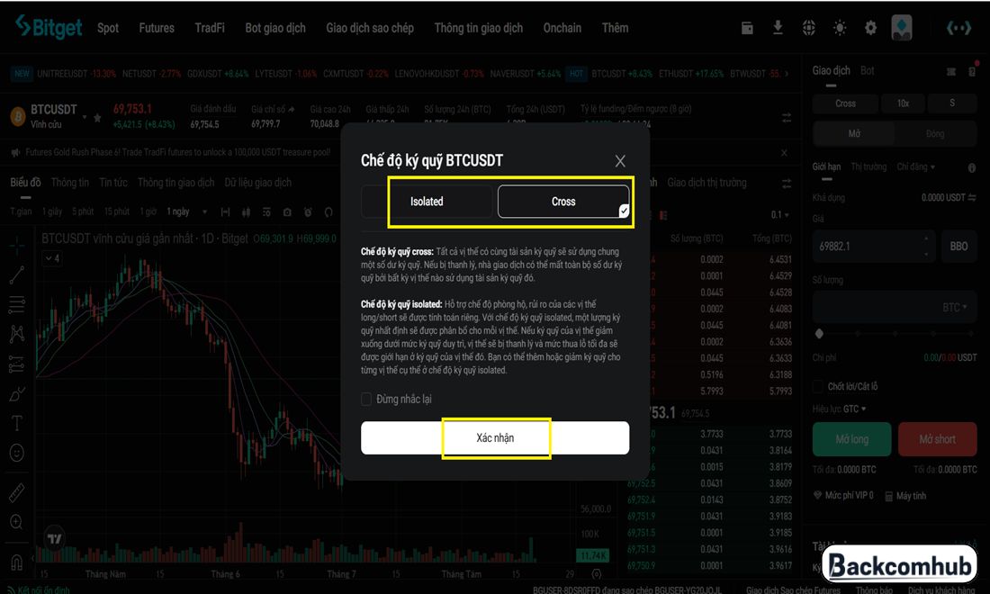 Có hai chế độ ký quỹ cho trader lựa chọn 