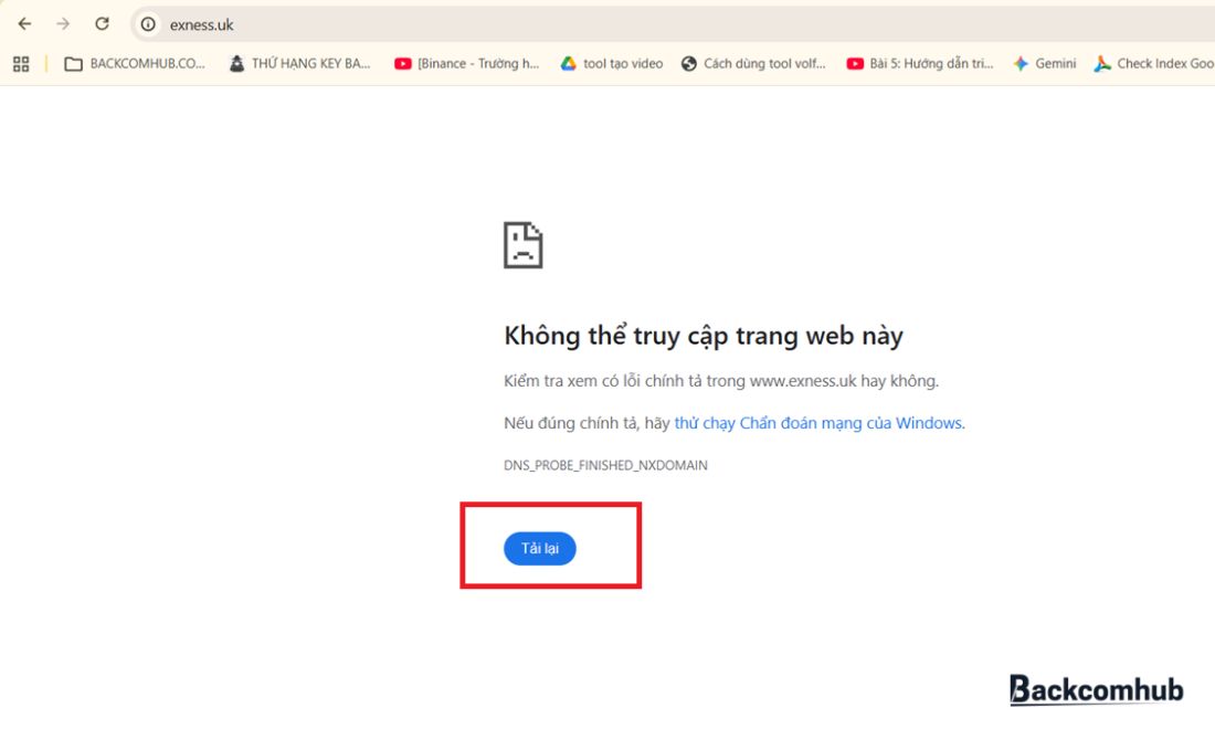 Nhấn nút "Tải lại"