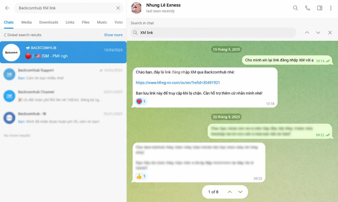 Lấy link mở tài khoản kèm đăng ký backcom XM mà IB cấp trước đó để truy cập 