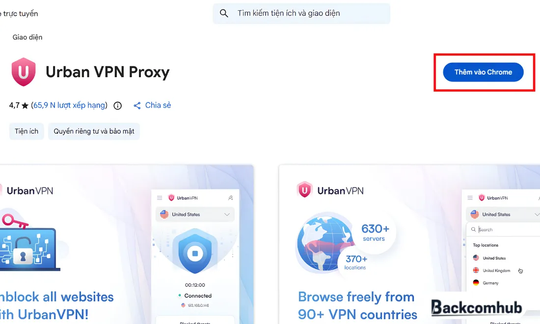 Thêm urban vpn vào chrome