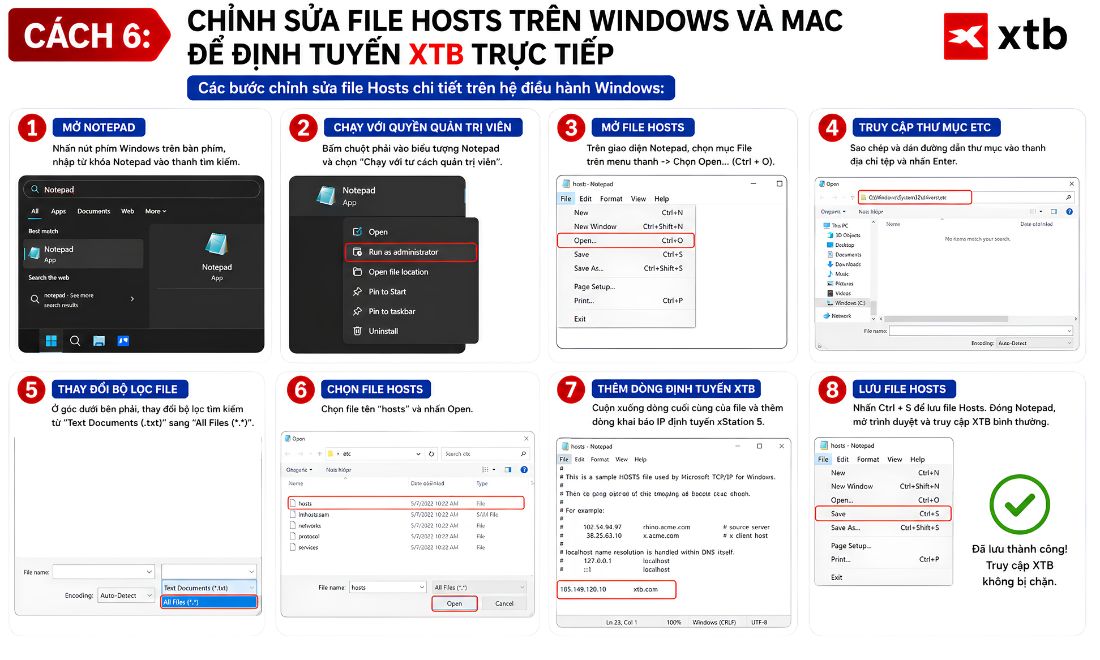Các bước chỉnh sửa file Hosts chi tiết trên hệ điều hành Windows