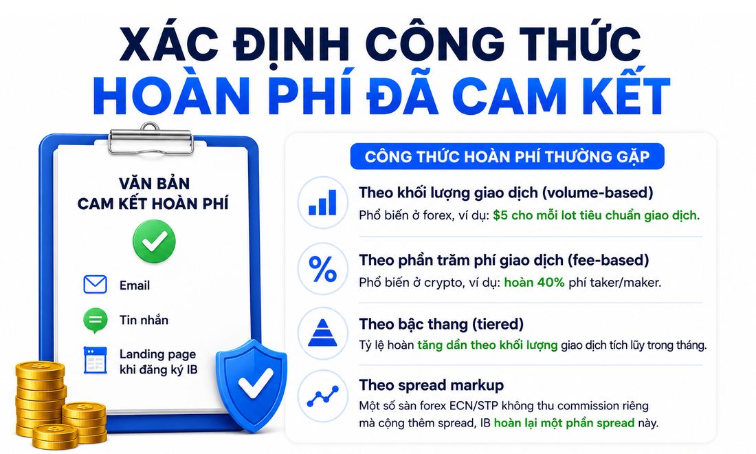 Bước 1: Xác định rõ công thức hoàn phí đã cam kết