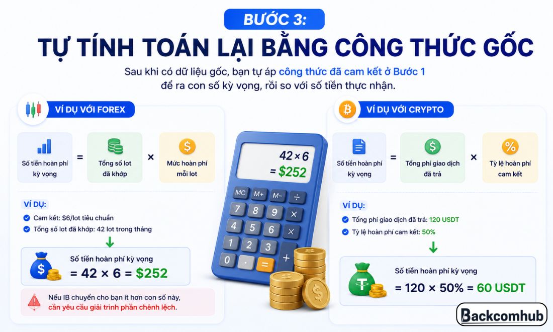 Bước 3: Tự tính toán lại bằng công thức gốc