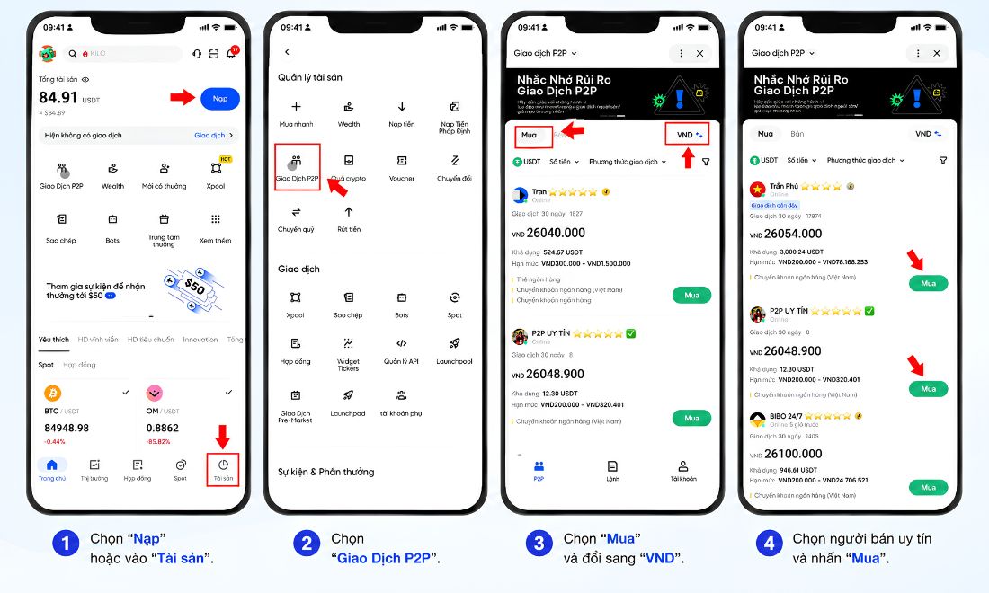 Để giao dịch được trên sàn Bingx thì trước tiên nhà đầu tư cần nạp tiền vào tài khoản trên sàn 