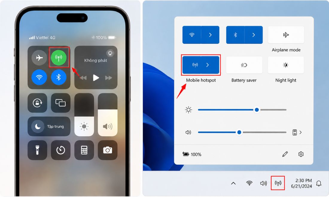 Bật mạng 4G hoặc 5G
