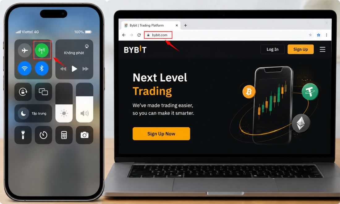 Truy cập lại website Bybit