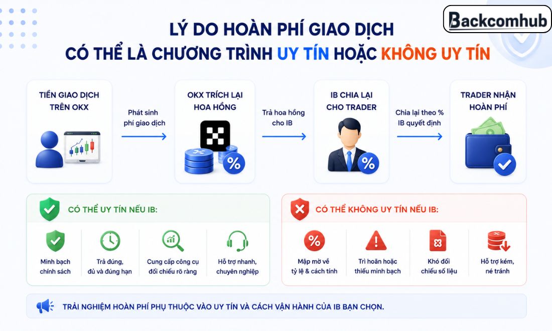 Lý do có thể khẳng định chương trình hoàn phí giao dịch trên sàn OKX là uy tín hoặc không 