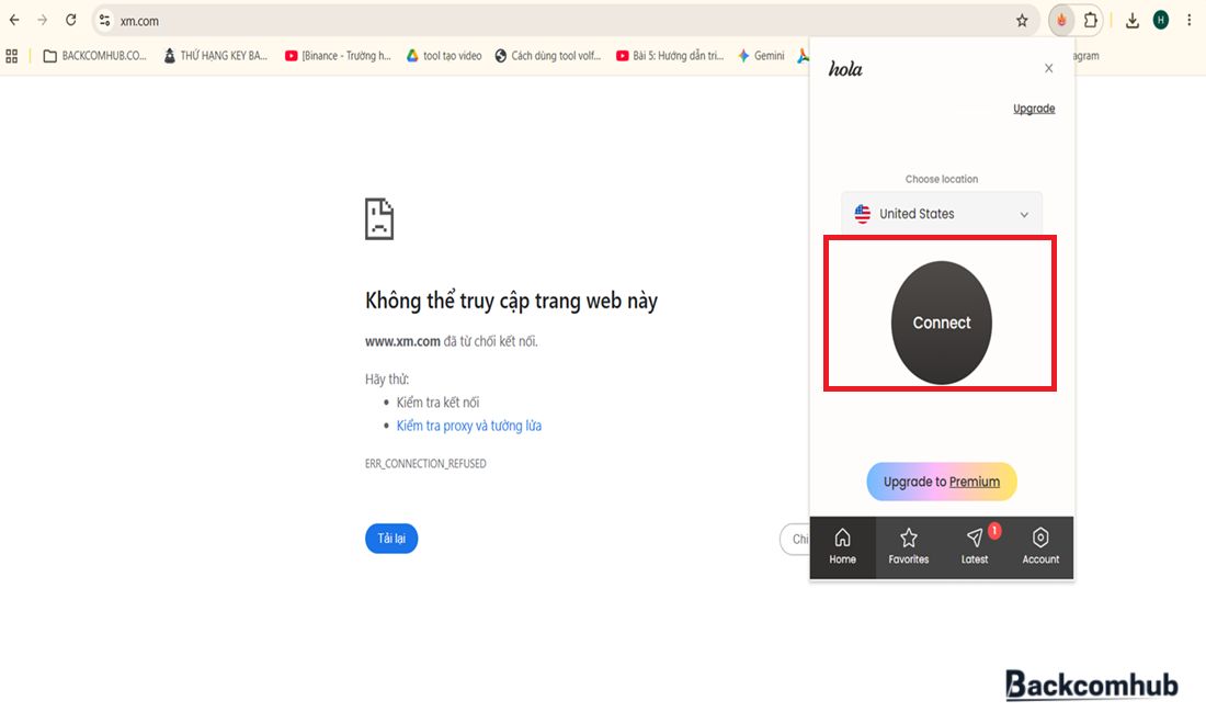Nhấn Connect 