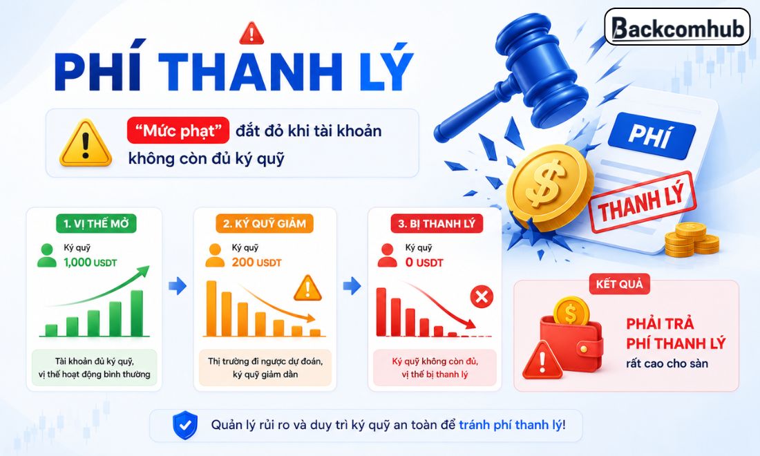 Khác với Maker/Taker, trader có thể phải trả hoặc không đối với phí thanh lý 