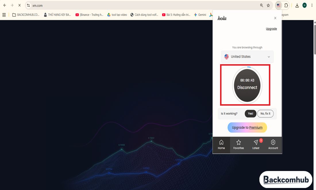 Nhấn nút "Tải lại" để load lại trang xm.com 