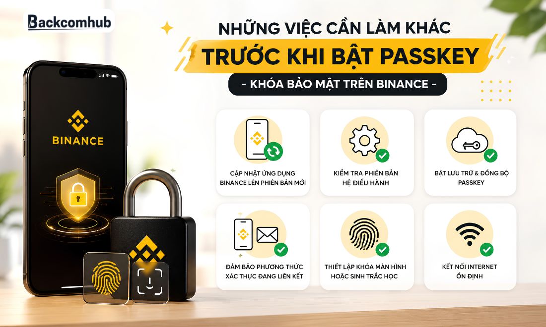 Những việc cần làm khác trước khi thực hiện tạo passkey trên tài khoản Binance 