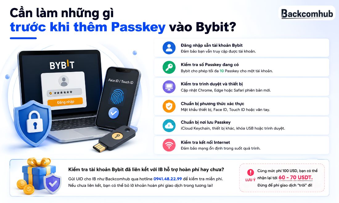Những việc nhà đầu tư cần làm trước khi tạo passkey cho tài khoản Bybit 