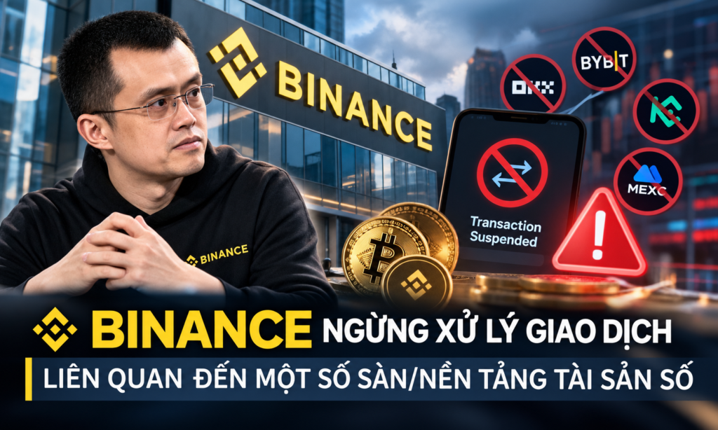 Cảnh báo: Binance ngừng xử lý giao dịch một số tài sản số