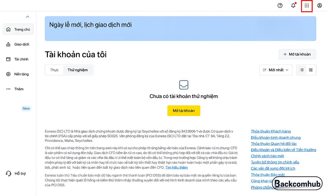 Nhấn vào mục dấu chấn ở trên cùng bên phải màn hình 