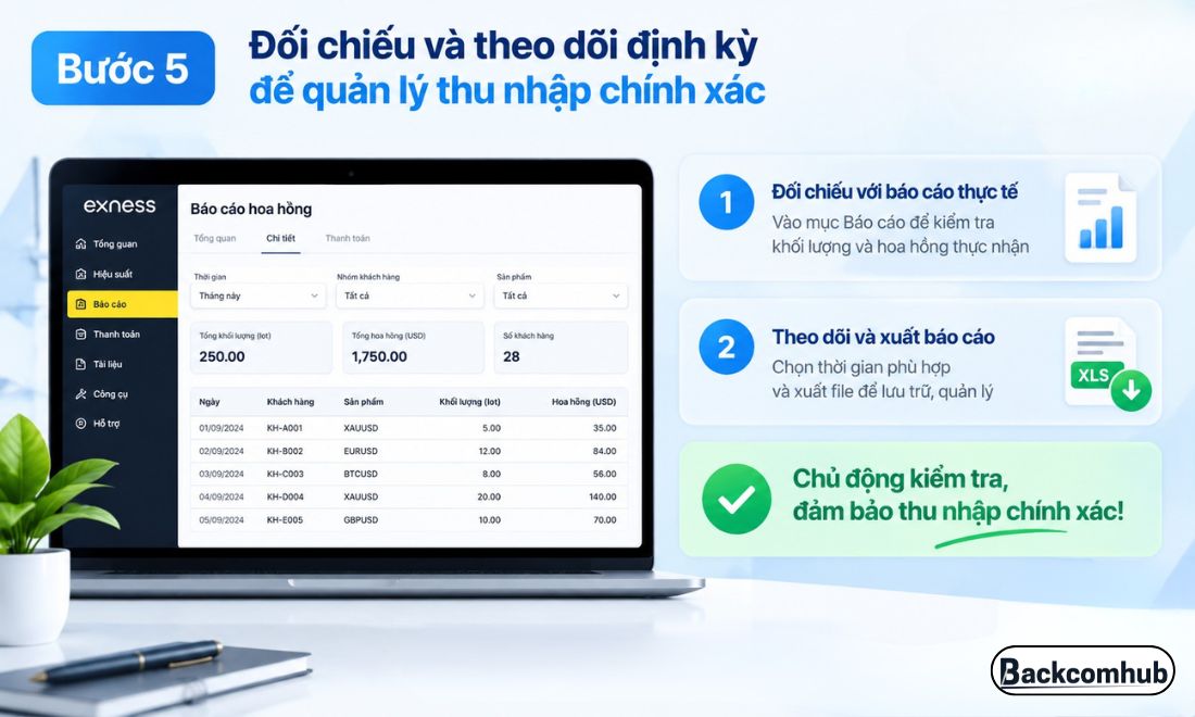 Lưu lại số liệu để đối chiếu định kỳ với báo cáo từ sàn