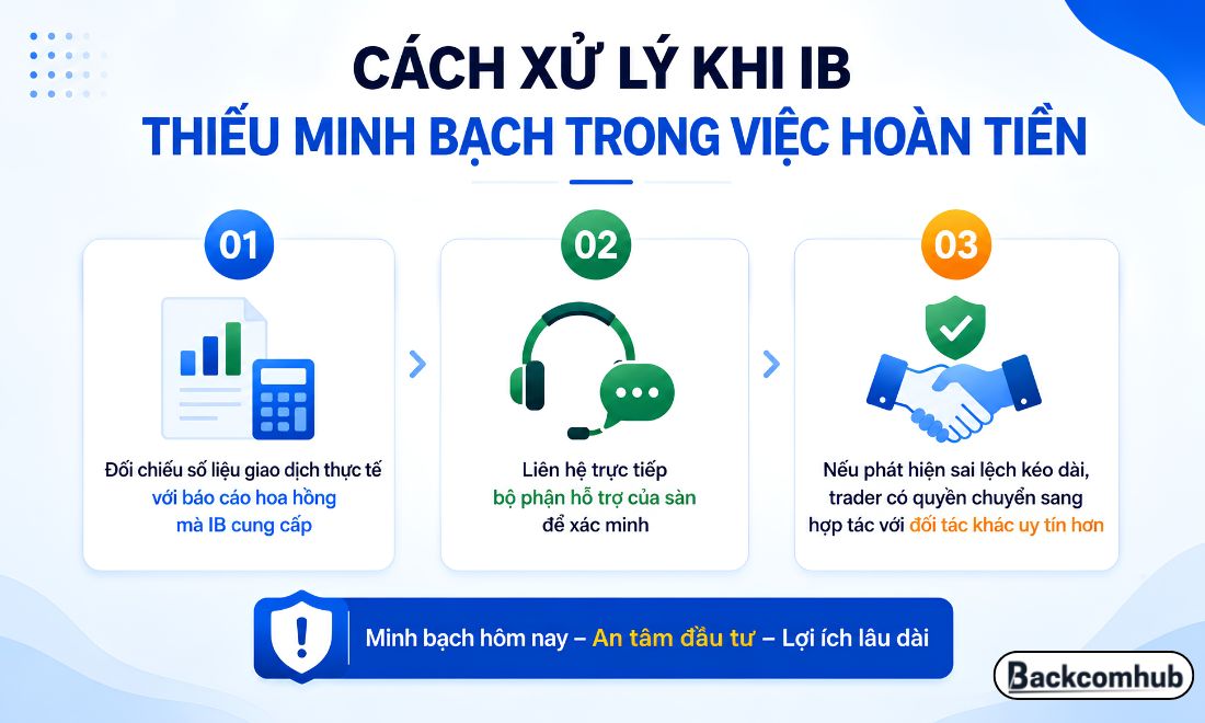 Cách xử lý khi rơi vào tình trạng IB thiếu minh bạch trong việc hoàn trả tiền 