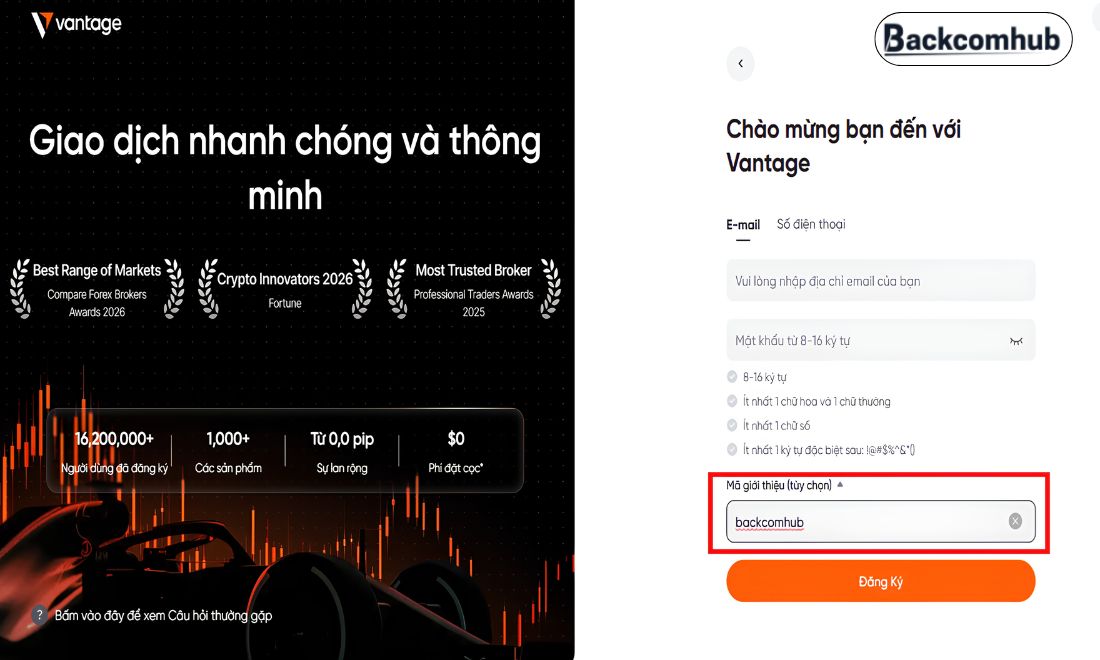 Trader đừng quên điền mã đối tác trong quá trình tạo tài khoản 