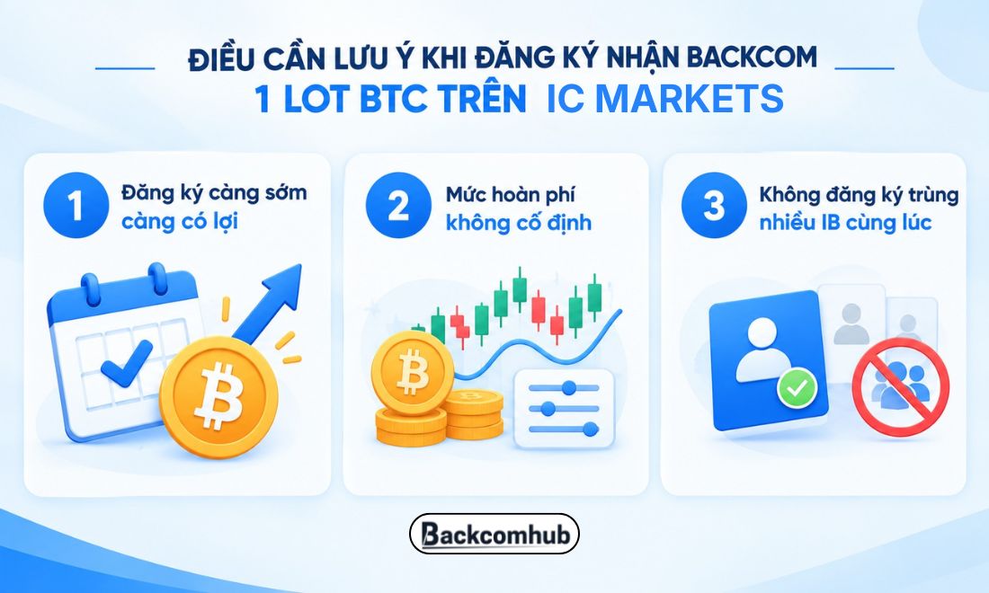 Những điều trader giao dịch 1 hay nhiều lô BTC trên sàn IC markets cần nhớ khi đăng ký nhận backcom 