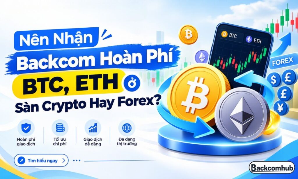 Nên Nhận Backcom hoàn phí BTC, ETH Ở Sàn Crypto Hay Forex?