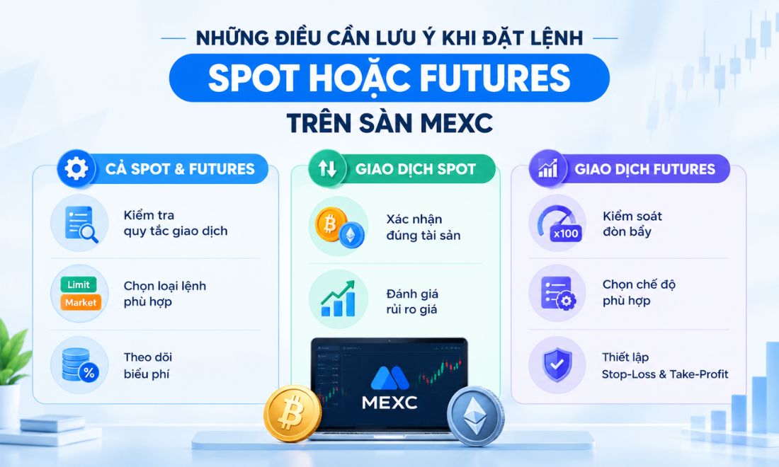 Những điều cần lưu ý khi thực hiện cách giao dịch trên sàn Mexc với lệnh Spot và Futures 